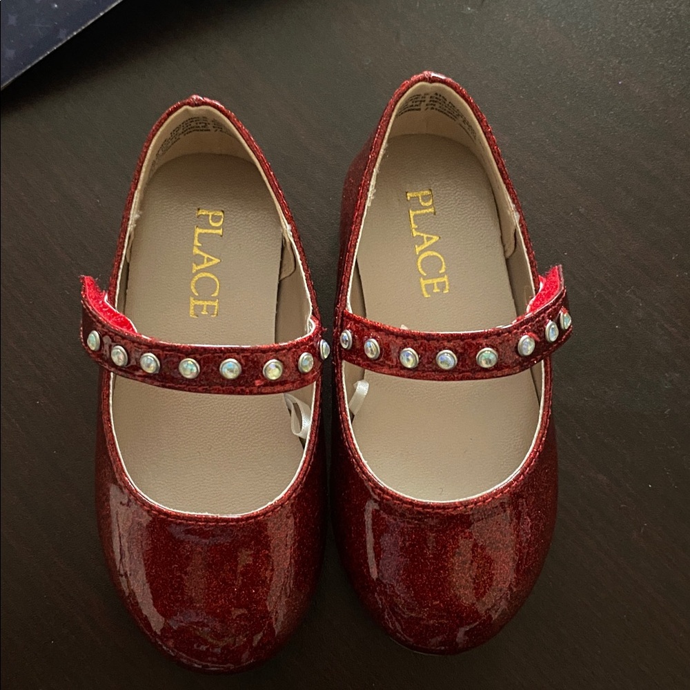 The Children's Place Red Dress Shoes with Glitter Finish